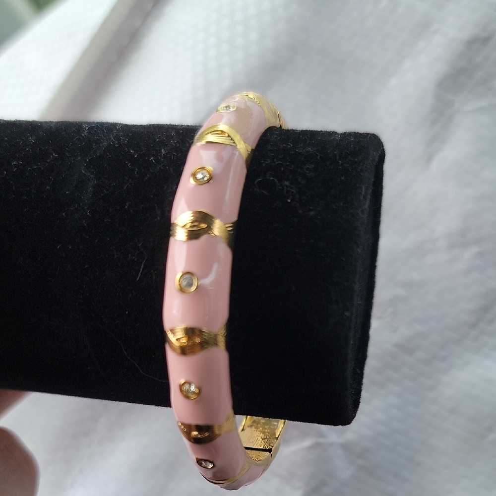 Sequin Romantic Style Crystal Pink and Gold Bangle NWOT